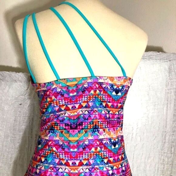 CORAL Colorful Geometric Print One Piece Swimsuit Size XL - Picture 8 of 9